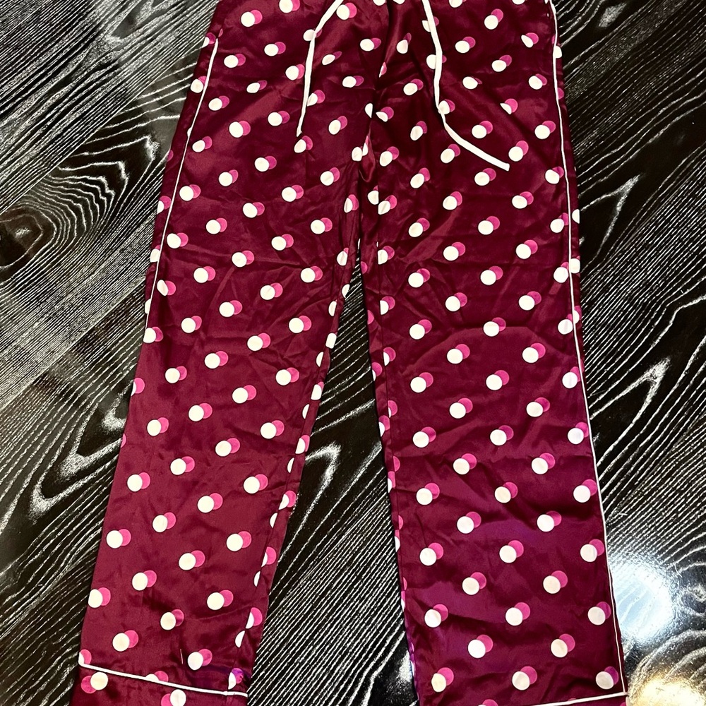 Victoria's Secret Burgundy Polka Dot women Pajama Bottoms